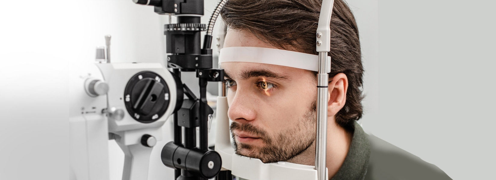 young man during eye exam in Owosso